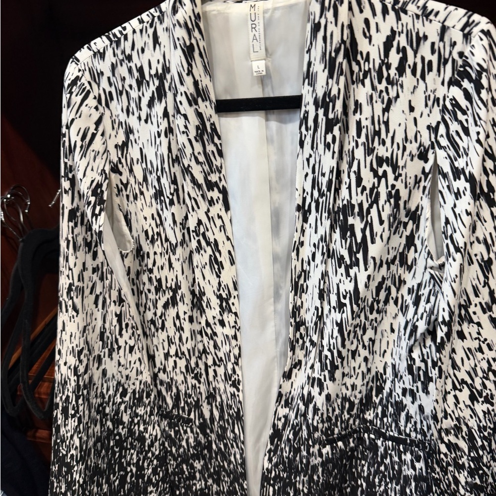 Mural Monochrome Patterned Blazer